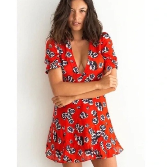 Realisation Par Ozzie Mini Dress in Poppy - Picture 2 of 7